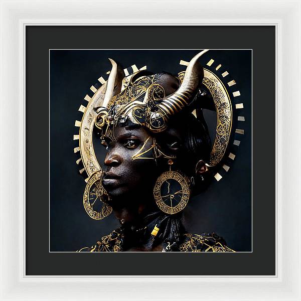 Afro Futuristic Zodiac- Taurus - Framed Print