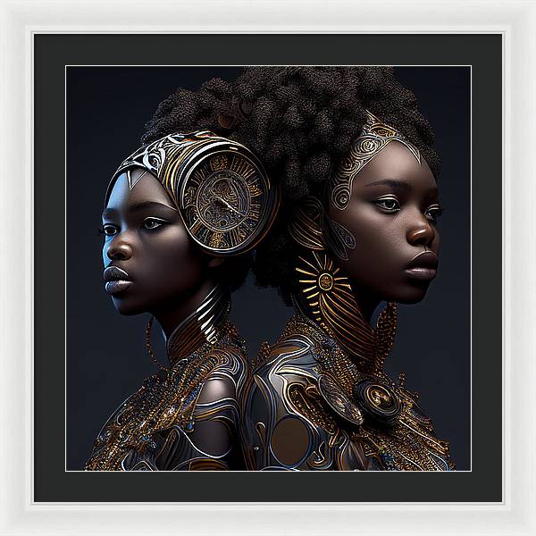 AfroFuturistic Zodiac-Gemini - Framed Print