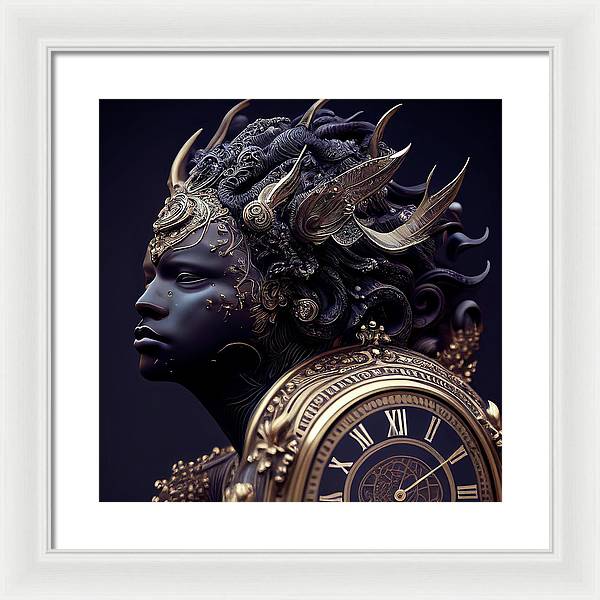 Afro Futuristic Zodiac-Aquarius  - Framed Print