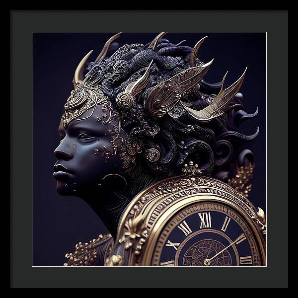 Afro Futuristic Zodiac-Aquarius  - Framed Print