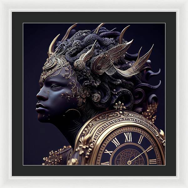 Afro Futuristic Zodiac-Aquarius  - Framed Print