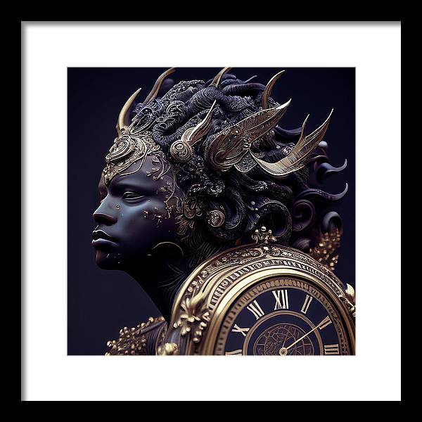 Afro Futuristic Zodiac-Aquarius  - Framed Print