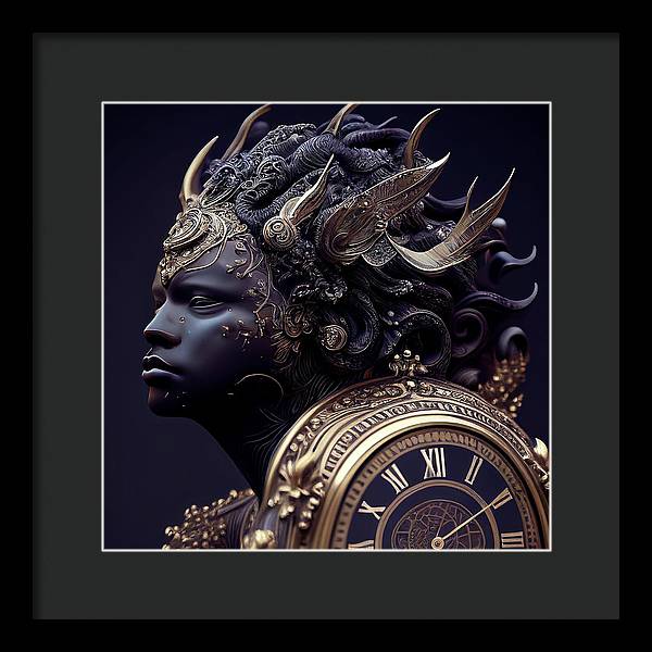 Afro Futuristic Zodiac-Aquarius  - Framed Print