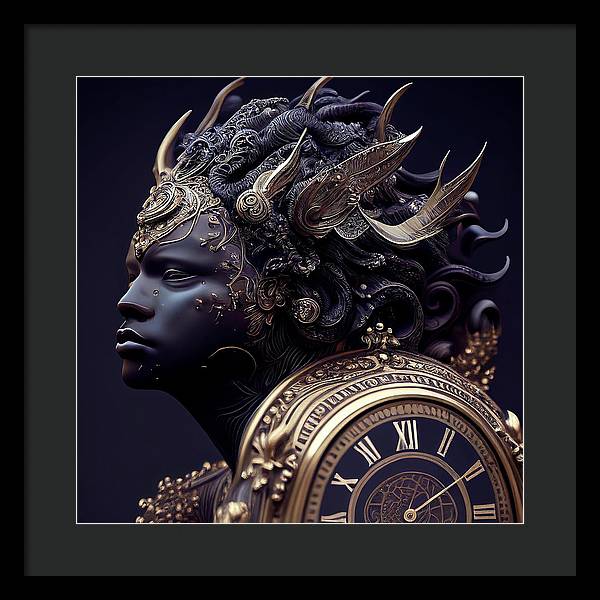 Afro Futuristic Zodiac-Aquarius  - Framed Print