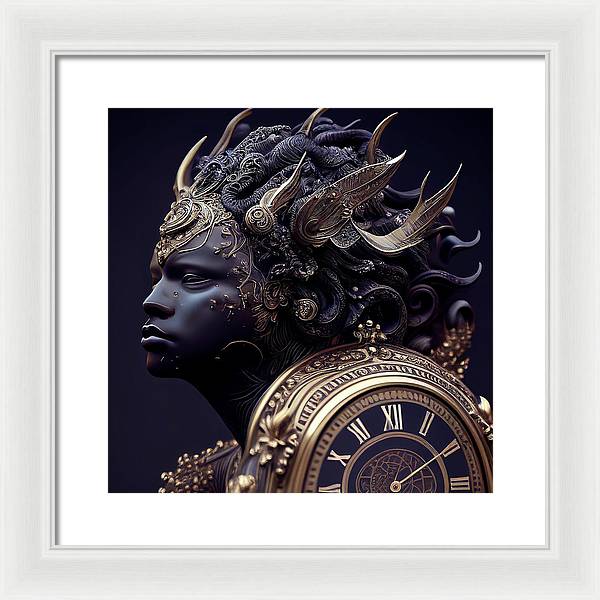 Afro Futuristic Zodiac-Aquarius  - Framed Print