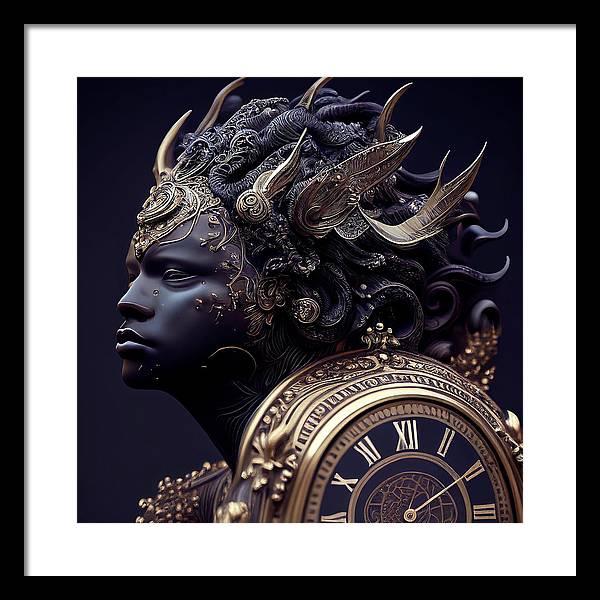 Afro Futuristic Zodiac-Aquarius  - Framed Print