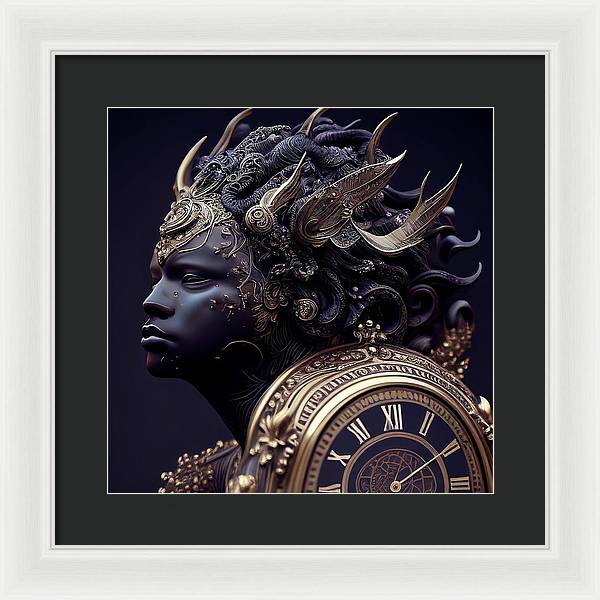 Afro Futuristic Zodiac-Aquarius  - Framed Print