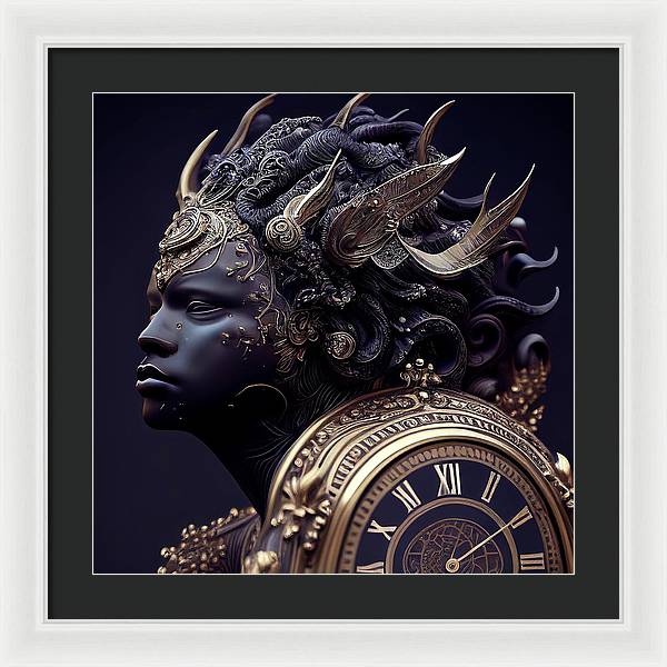 Afro Futuristic Zodiac-Aquarius  - Framed Print