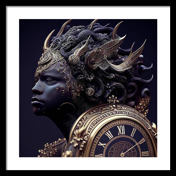 Afro Futuristic Zodiac-Aquarius  - Framed Print