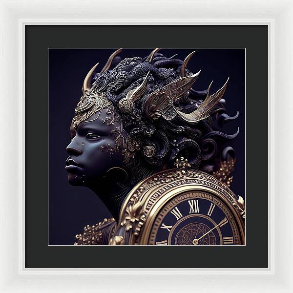 Afro Futuristic Zodiac-Aquarius  - Framed Print