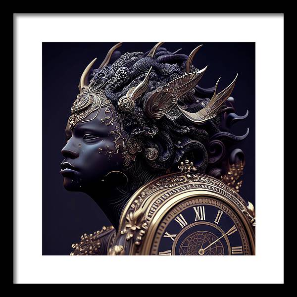 Afro Futuristic Zodiac-Aquarius  - Framed Print