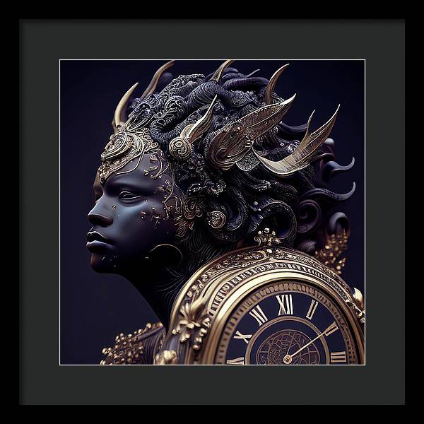 Afro Futuristic Zodiac-Aquarius  - Framed Print