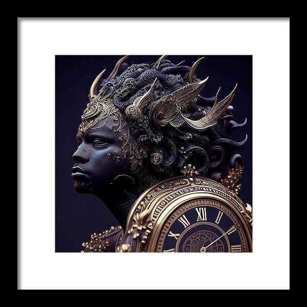 Afro Futuristic Zodiac-Aquarius  - Framed Print