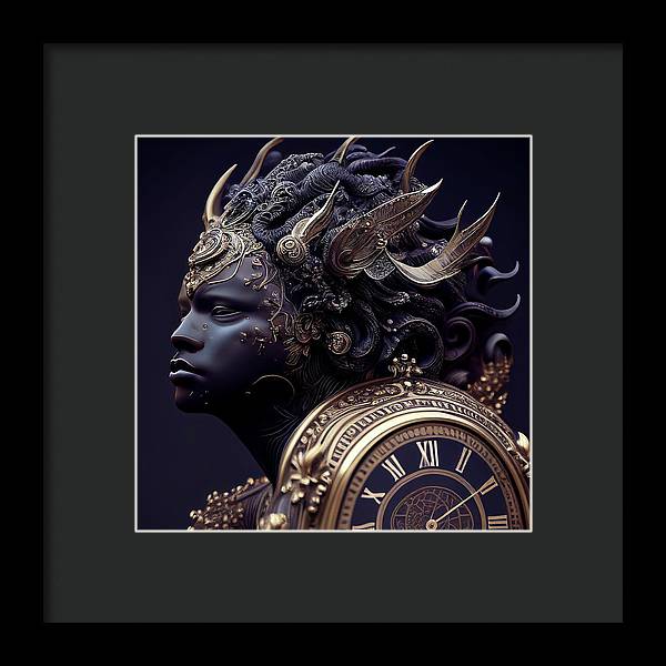 Afro Futuristic Zodiac-Aquarius  - Framed Print