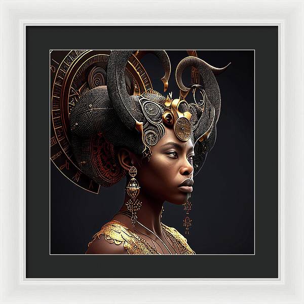 Afro Futuristic Zodiac-Capricon - Framed Print