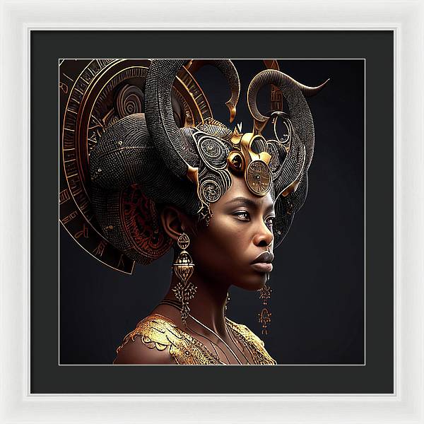 Afro Futuristic Zodiac-Capricon - Framed Print