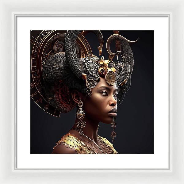 Afro Futuristic Zodiac-Capricon - Framed Print