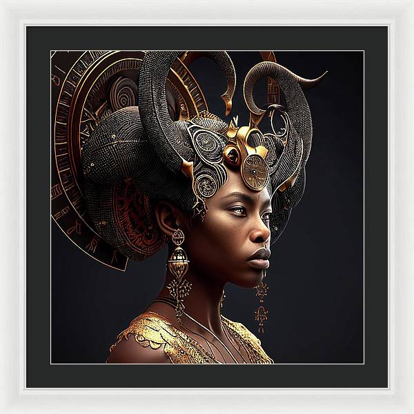 Afro Futuristic Zodiac-Capricon - Framed Print