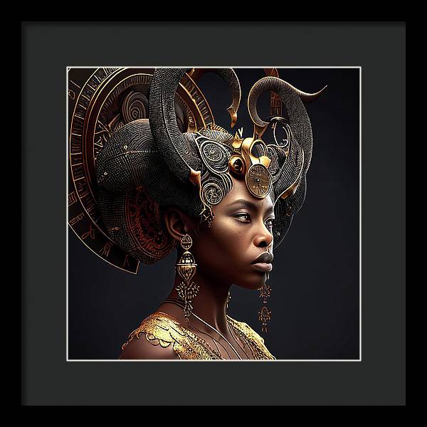 Afro Futuristic Zodiac-Capricon - Framed Print