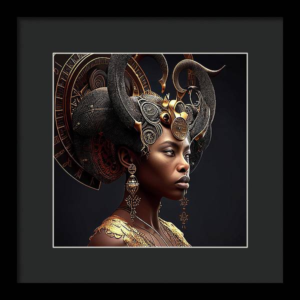 Afro Futuristic Zodiac-Capricon - Framed Print