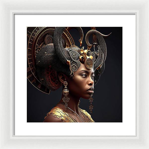 Afro Futuristic Zodiac-Capricon - Framed Print