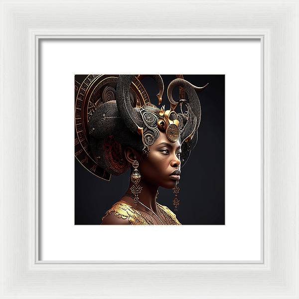 Afro Futuristic Zodiac-Capricon - Framed Print