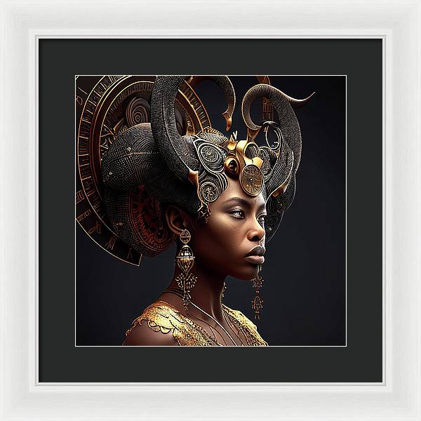 Afro Futuristic Zodiac-Capricon - Framed Print