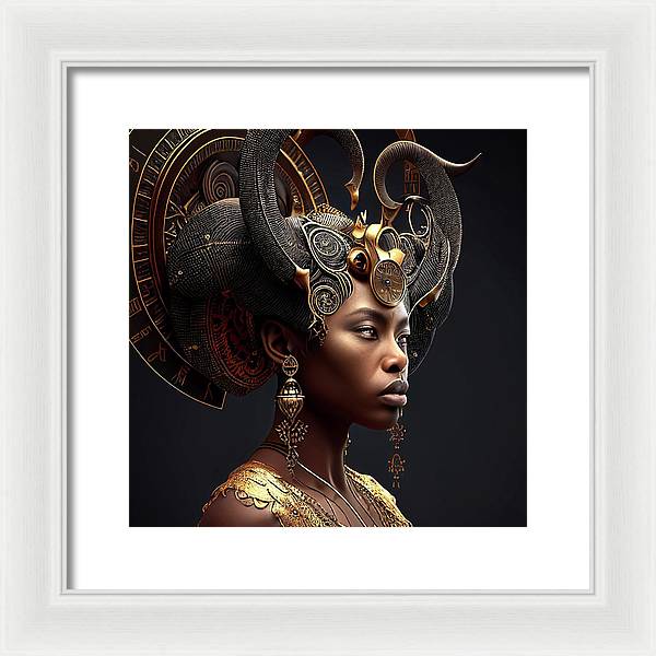 Afro Futuristic Zodiac-Capricon - Framed Print