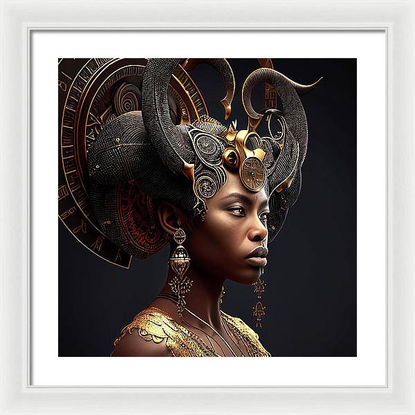 Afro Futuristic Zodiac-Capricon - Framed Print