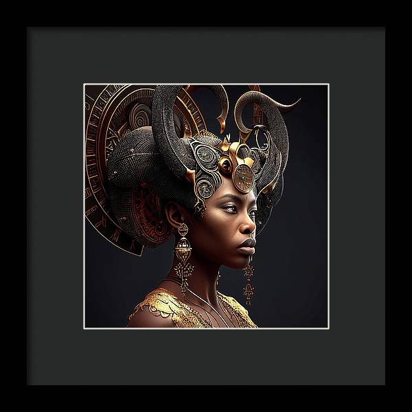 Afro Futuristic Zodiac-Capricon - Framed Print