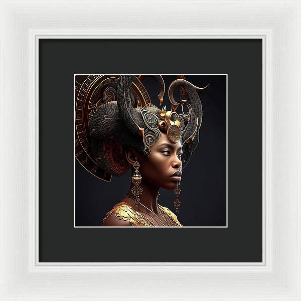 Afro Futuristic Zodiac-Capricon - Framed Print