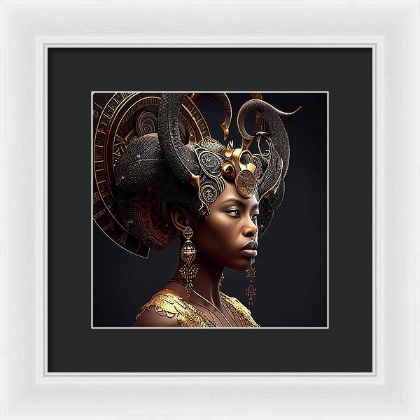 Afro Futuristic Zodiac-Capricon - Framed Print