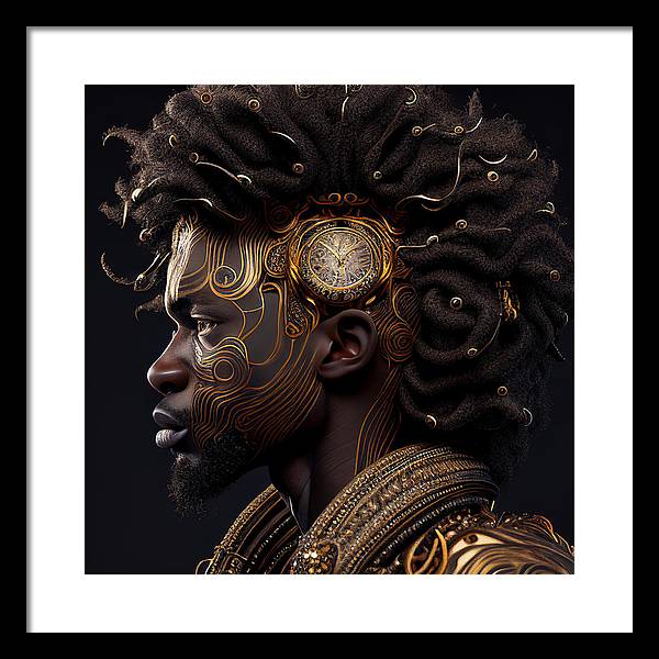 Afro Futuristic Zodiac- Leo - Framed Print