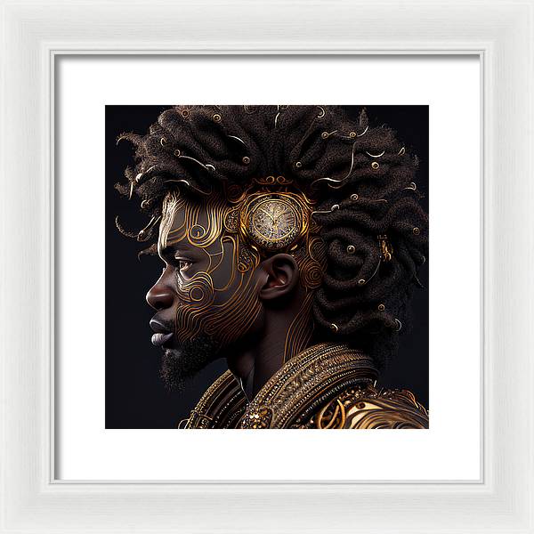 Afro Futuristic Zodiac- Leo - Framed Print