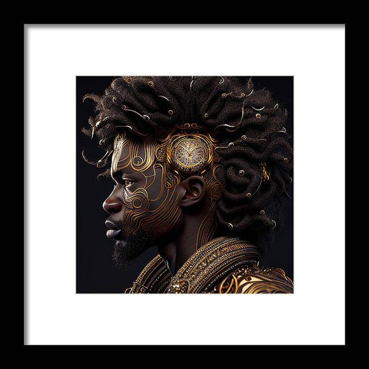 Afro Futuristic Zodiac- Leo - Framed Print