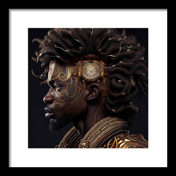 Afro Futuristic Zodiac- Leo - Framed Print