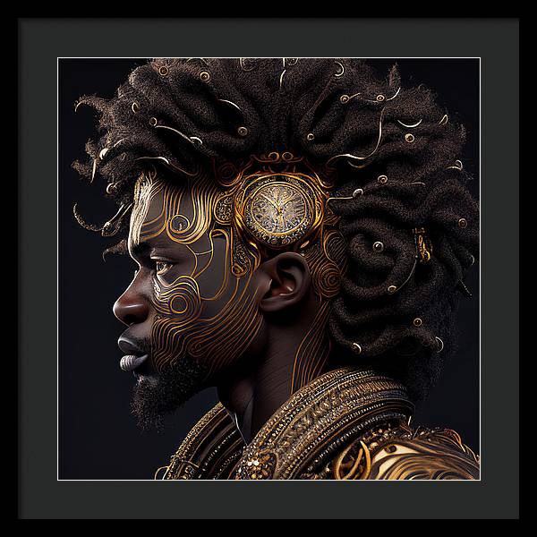 Afro Futuristic Zodiac- Leo - Framed Print