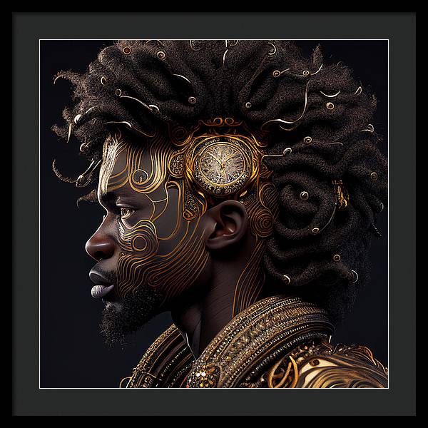 Afro Futuristic Zodiac- Leo - Framed Print