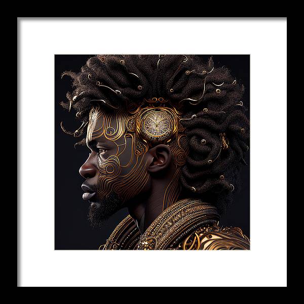 Afro Futuristic Zodiac- Leo - Framed Print