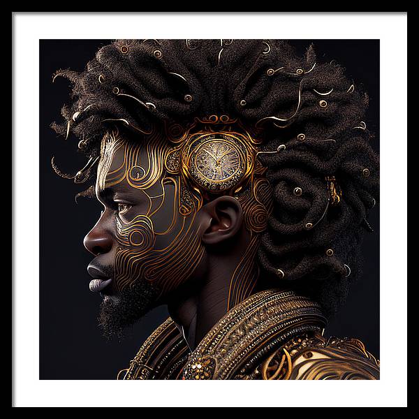 Afro Futuristic Zodiac- Leo - Framed Print