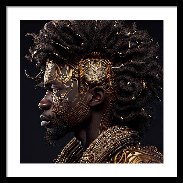 Afro Futuristic Zodiac- Leo - Framed Print