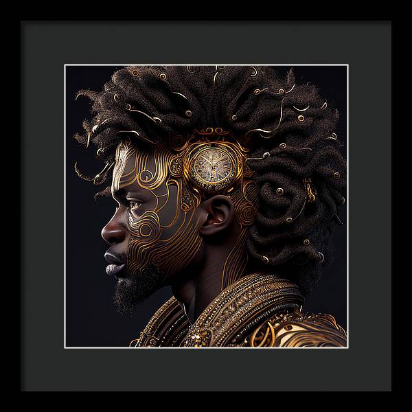 Afro Futuristic Zodiac- Leo - Framed Print