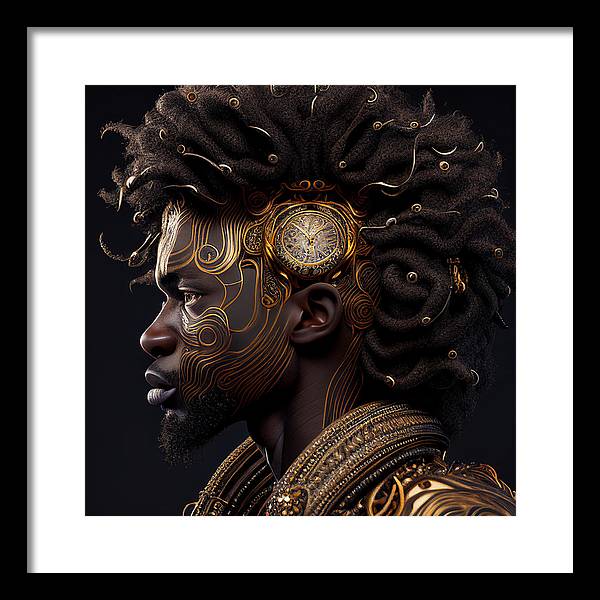 Afro Futuristic Zodiac- Leo - Framed Print