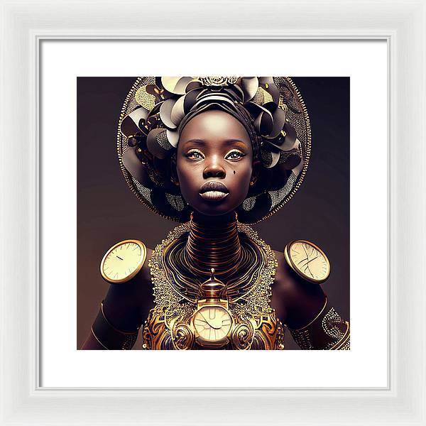 Afro Futuristic Zodiac-Libra - Framed Print