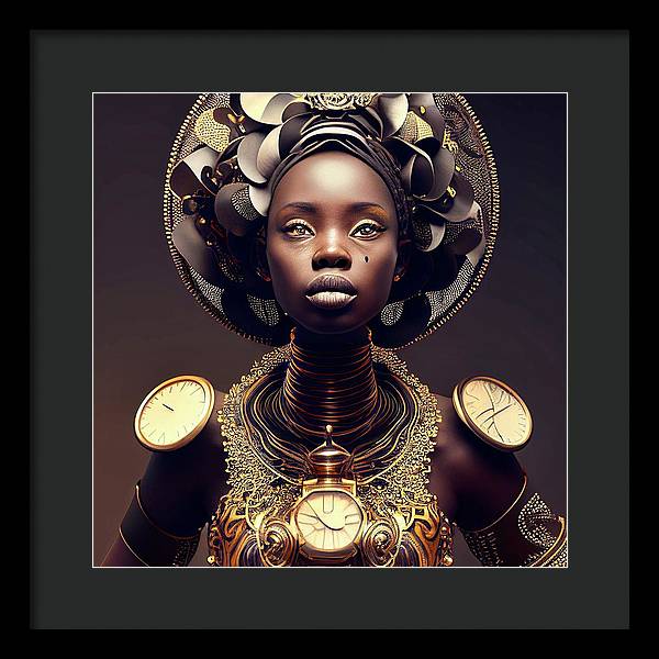 Afro Futuristic Zodiac-Libra - Framed Print