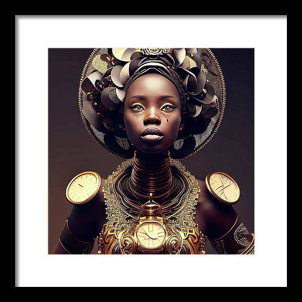 Afro Futuristic Zodiac-Libra - Framed Print