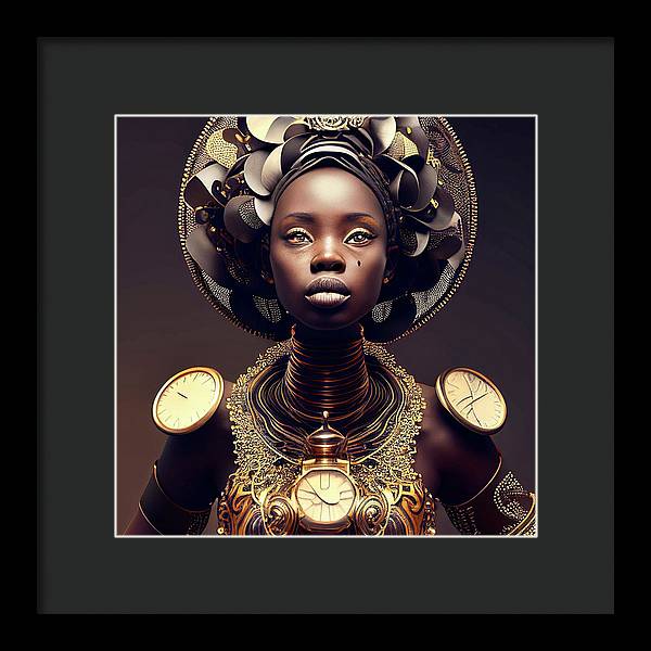 Afro Futuristic Zodiac-Libra - Framed Print