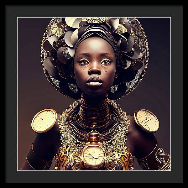 Afro Futuristic Zodiac-Libra - Framed Print