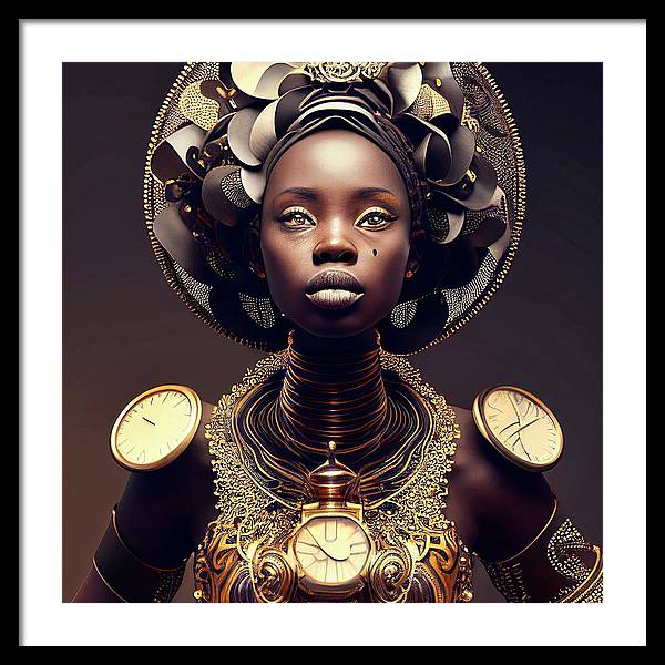 Afro Futuristic Zodiac-Libra - Framed Print