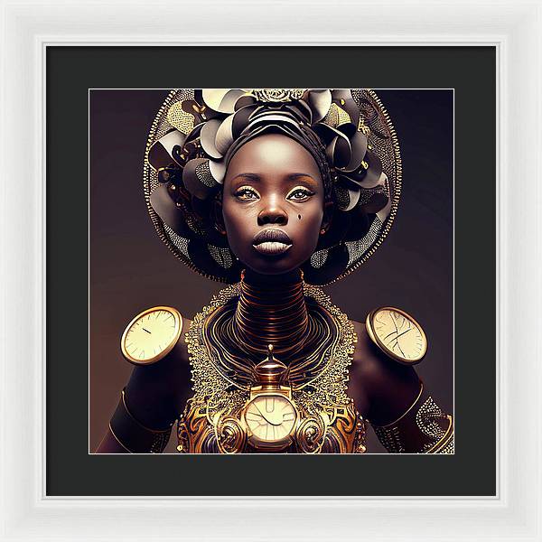 Afro Futuristic Zodiac-Libra - Framed Print